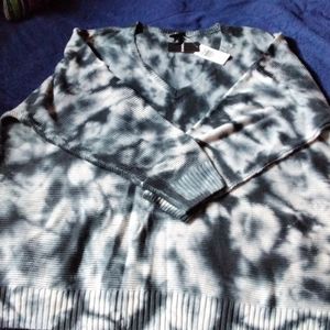 Torrid Black Tie Dye Cotton Pullover Sweater